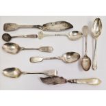 Assorted miscellaneous silver teaspoons, various dates and makers, 5.9ozt (1 tray)