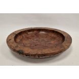 Large Salmon Gum burr wood turned bowl by David Ruse, Bristol; diameter 42cm
