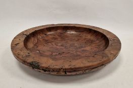 Large Salmon Gum burr wood turned bowl by David Ruse, Bristol; diameter 42cm