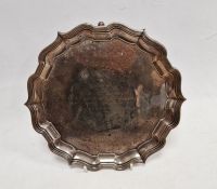 George VI silver card tray, marked 'Presented to Kenneth Pengelly on the occasion of his