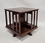 Table-top swivel mahogany bookcase with satinwood inlay
