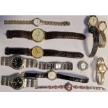Collection of wristwatches, various, to include a Pringle gentleman's stainless steel wristwatch