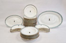 19th century MInton's china armorial part dinner service with central Annesley family, Oxfordshire