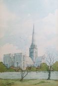 Kenneth Pengelly (20th century) Watercolour drawing Chichester from the South West [Chichester