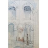 Kenneth Pengelly Watercolour  Norwich Cathedral, signed and dated '64 lower left, 38cm x 24cm