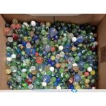 Large collection of vintage and modern marbles