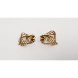 Pair of 9ct yellow gold clip-on earrings, 2.2g