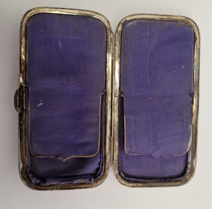 Late Victorian silver-plated and tortoiseshell-mounted glasses case inlaid with scrolling acanthus - Image 3 of 3