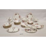 Large quantity Royal Crown Derby 'Derby Posies' pattern china to include teacup and saucers, teapot,