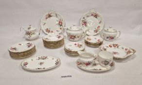 Large quantity Royal Crown Derby 'Derby Posies' pattern china to include teacup and saucers, teapot,