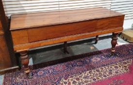 William IV Clementi & Compn, London square piano with mahogany frame, turned supports, brass caps