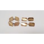 Two pairs of 9ct yellow gold cufflinks, 6.7g