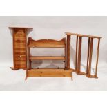 Assorted pine racks to include three-tier wall-hanging pine platerack, etc (4)