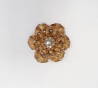 Vintage 'Miriam Haskell' gold-plated filigree brooch