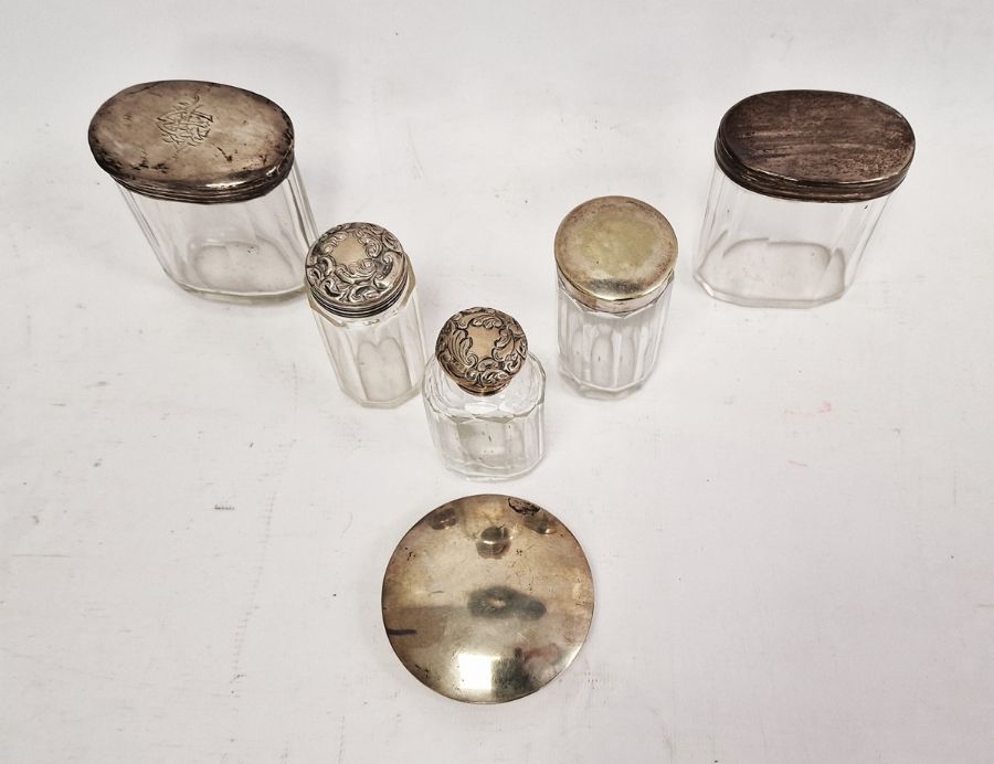 Assorted glass bottles with silver and white metal lids - Image 2 of 6