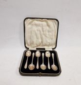 Set of six Edward VII silver-cased teaspoons, Sheffield 1907, James Deakin & Sons