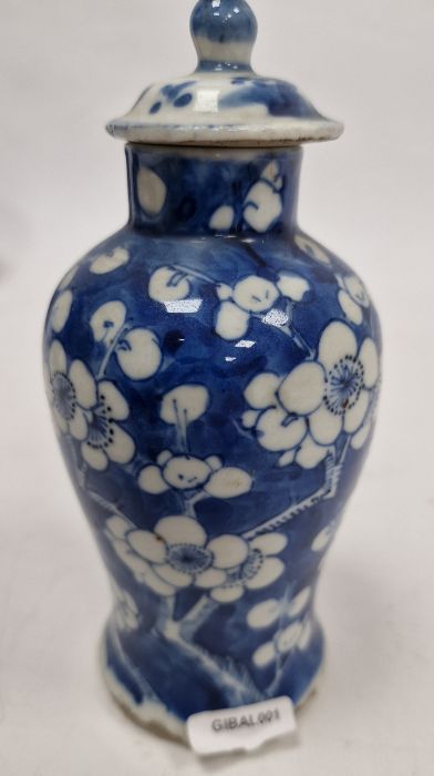 Three various 19th century Chinese porcelain inverse baluster vases and covers, underglaze blue - Image 8 of 20