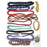 Costume jewellery to include beaded necklaces, ladies wristwatches, cufflinks etc (1 box)