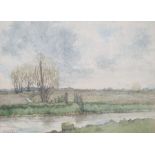 Kenneth Pengelly (20th century) Watercolour drawing Labelled verso 'Romney Marsh', watercolour no.1,