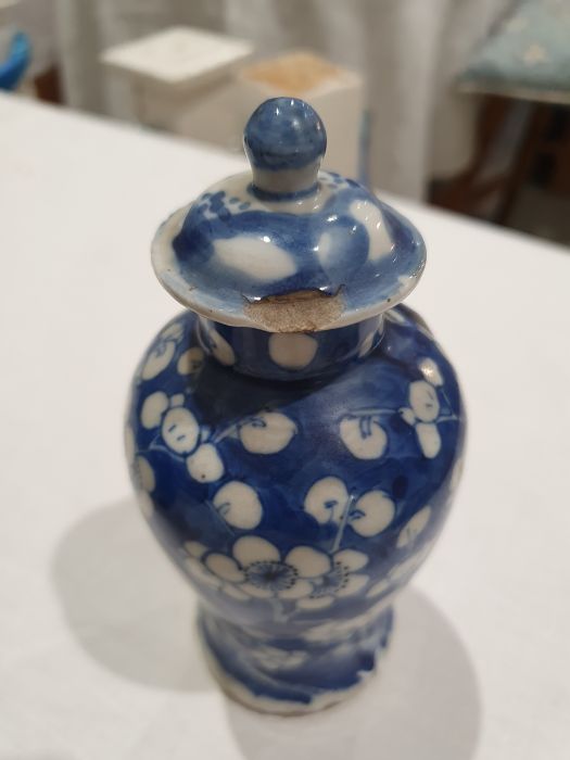 Three various 19th century Chinese porcelain inverse baluster vases and covers, underglaze blue - Image 10 of 20