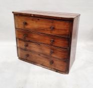 19th century chest of four long drawers, 101cm x 119cm x 55cm