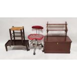 Stained box, a string-top stool, an office swivel chair, etc (5)