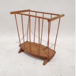 20th century teak newspaper rack 44cm x 42.5cm x 28cm