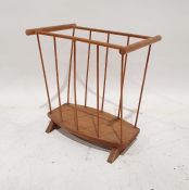 20th century teak newspaper rack 44cm x 42.5cm x 28cm