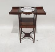 Victorian octagonal-top work table on tripod base and a mahogany three-tier washstand (2)