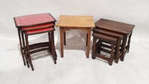 20th century mahogany nest of three leather-topped tables and a further coffee table (2)