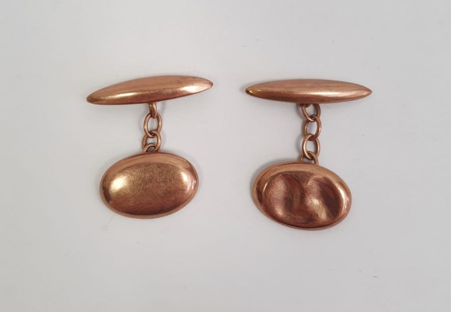 Pair 9ct gold chain-pattern cufflinks, 3g approx.