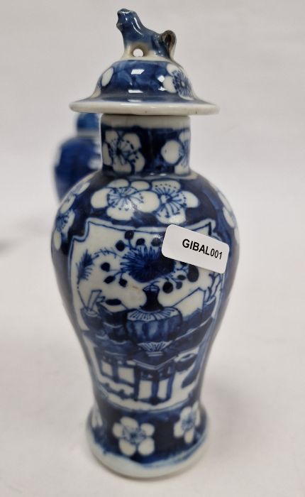 Three various 19th century Chinese porcelain inverse baluster vases and covers, underglaze blue - Image 6 of 20