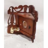 Walnut wall-hanging corner cupboard with carved decoration