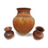 One large African cooking/brewing pot and two smaller (3)