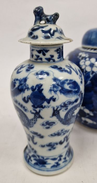 Three various 19th century Chinese porcelain inverse baluster vases and covers, underglaze blue - Image 2 of 20