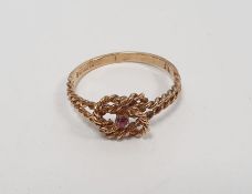 9ct gold ring set with pinhead size ruby, 1.6g