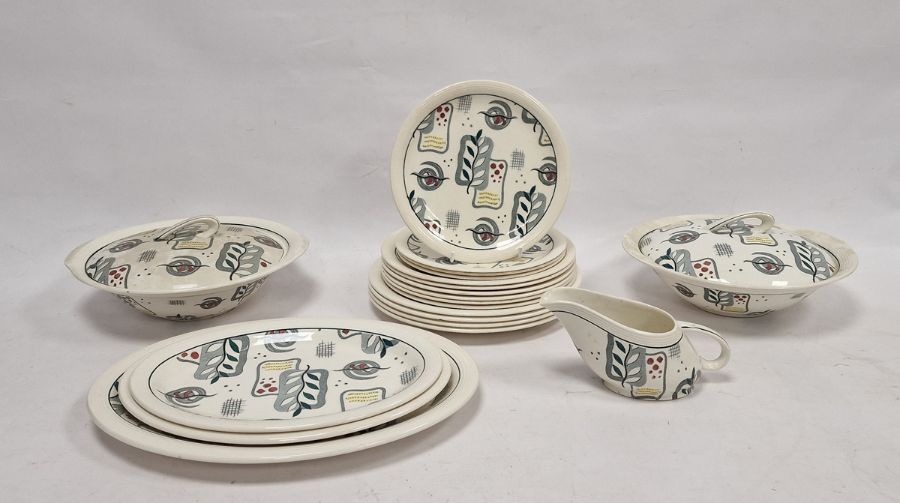 Mid-century Ringwood Ware Wood & Sons Calypso part dinner service to include three oval meat plates,
