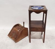 Early 20th century coal scuttle and an oak washstand (2)