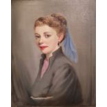 Tesse Heyey Oil on canvas Portrait of woman, signed and dated 1955 upper left (canvas damaged), 40cm