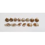 Collection of seven various pairs of vintage baroque-style 'Miriam Haskell' clip-on costume earrings