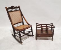 Cane seated and backed rocking chair and a modern canterbury (2)