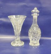 Waterford cut glass "Boyne" pattern decanter 33cm, together with a Waterford cut glass "Rock of