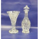 Waterford cut glass "Boyne" pattern decanter 33cm, together with a Waterford cut glass "Rock of