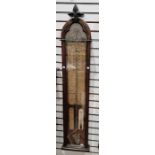 19th century mahogany-cased Admiral Fitzroy barometer with thermometer, in glazed case enclosed by