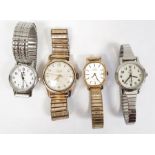Lady's rolled gold Omega wristwatch, gent’s Smiths Empire rolled gold pocket watch with expanding