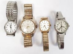Lady's rolled gold Omega wristwatch, gent’s Smiths Empire rolled gold pocket watch with expanding