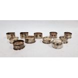 11 assorted silver napkin rings, assorted dates and makers, 6.7ozt (11)