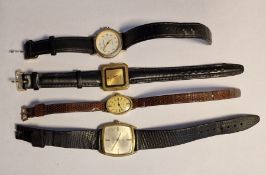 Bentima gentleman's wristwatch and three lady's wristwatches, various, all with leather straps (4)