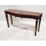 20th century mahogany serpentine-fronted hall table on square section fluted supports  Condition