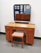 Modern oak dressing table with a stool 148cm x 108cm x 46cm